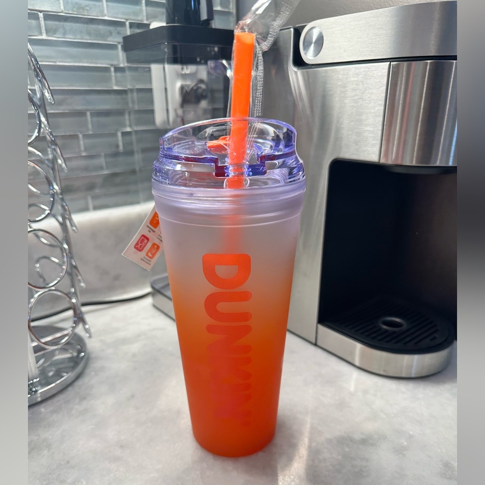 “DUNKIN" 2024 24oz Double Wall Acrylic Tumbler - Orange - NWT